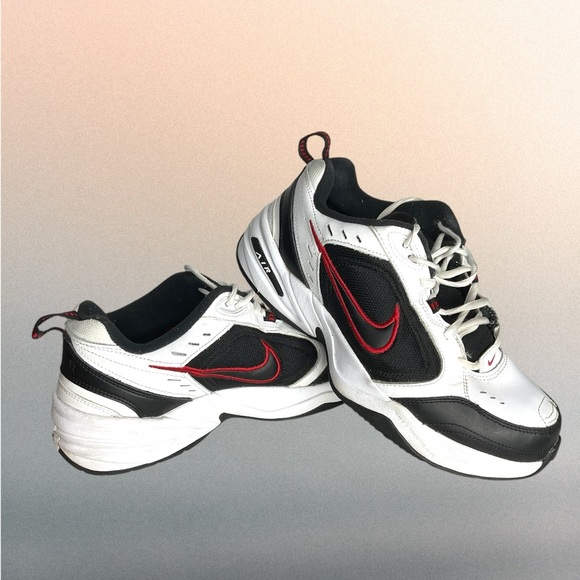 Nike Air Monarch IV White/Black/Red #416355-101 Men’s Size 9W - Picture 1 of 13